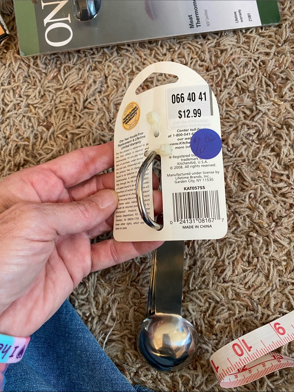 KitchenAid Silver Stainless Steel Measuring Spoon Set with Ring - Picture 2 of 2